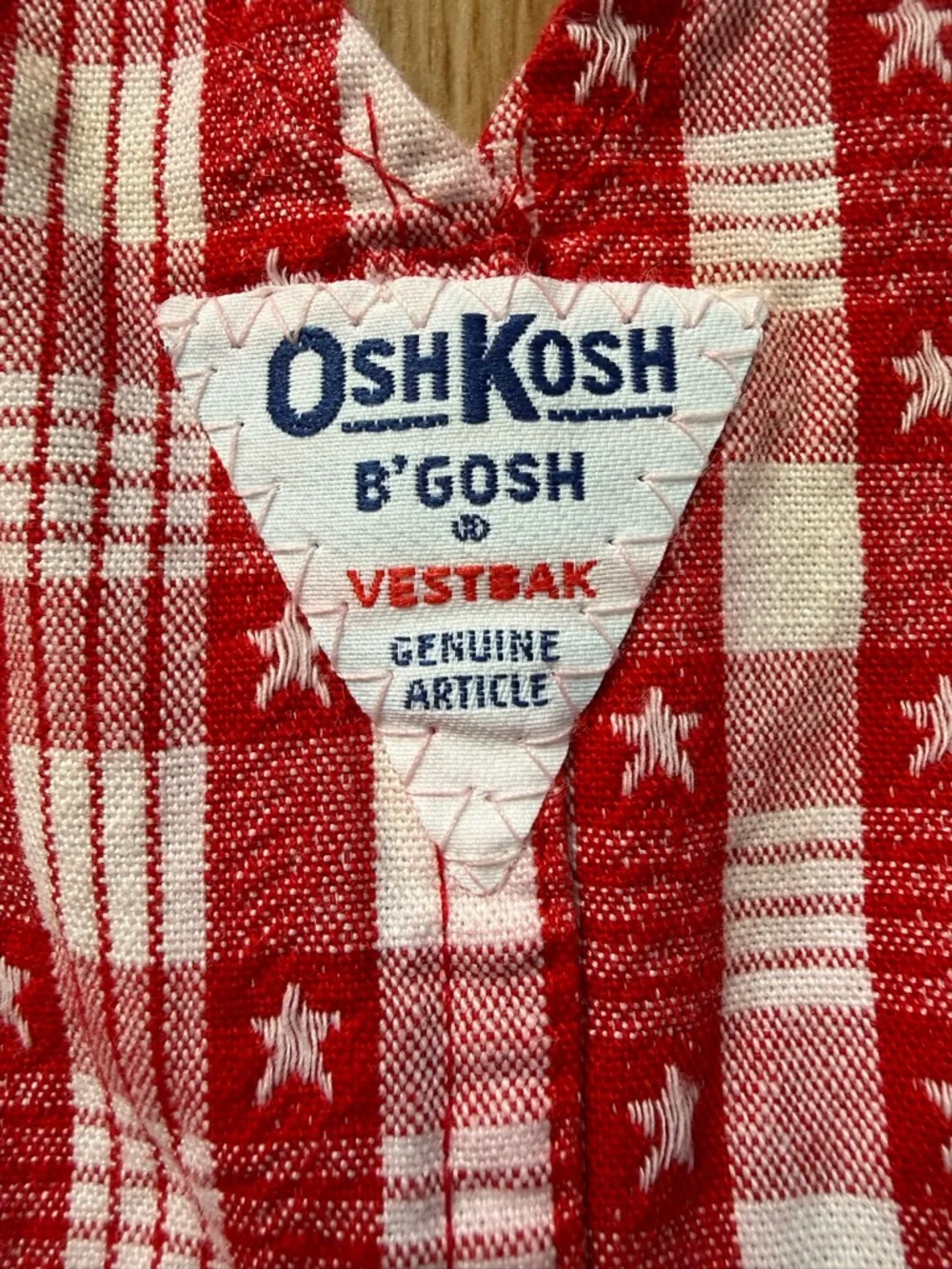 Vintage Baby Oshkosh Americana Plaid Red White Vestbak Skirt Overalls 12 Months